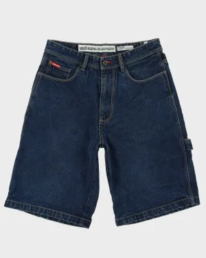 00s Y2K Ecko Contrast Stitch Dark Wash Baggy Denim Shorts - W30
