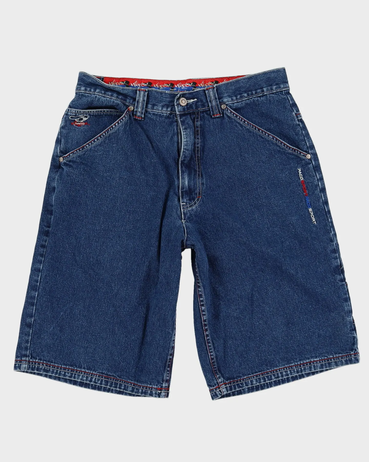 00s Y2K Paco Sport Blue Baggy Denim Shorts - W34