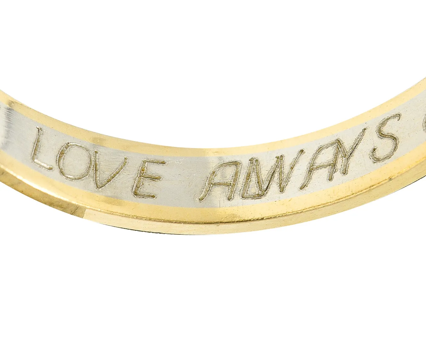 1990's Platinum 14 Karat Gold Unisex Scrolling Vintage Band Ring