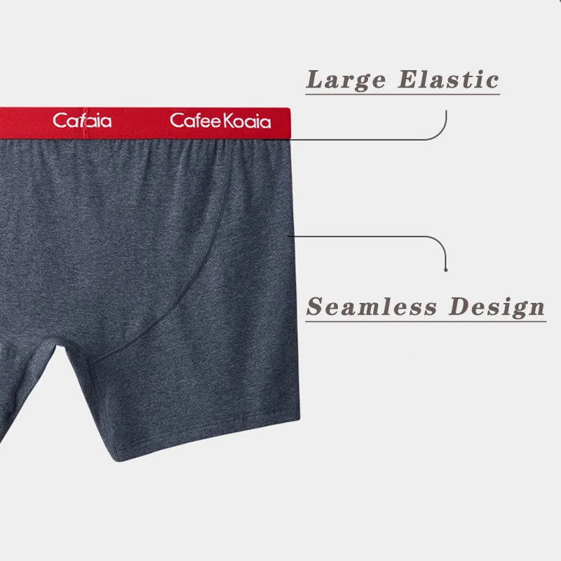 2Pcs Men's Sports Cotton Soft Solid Color Boxer Briefs