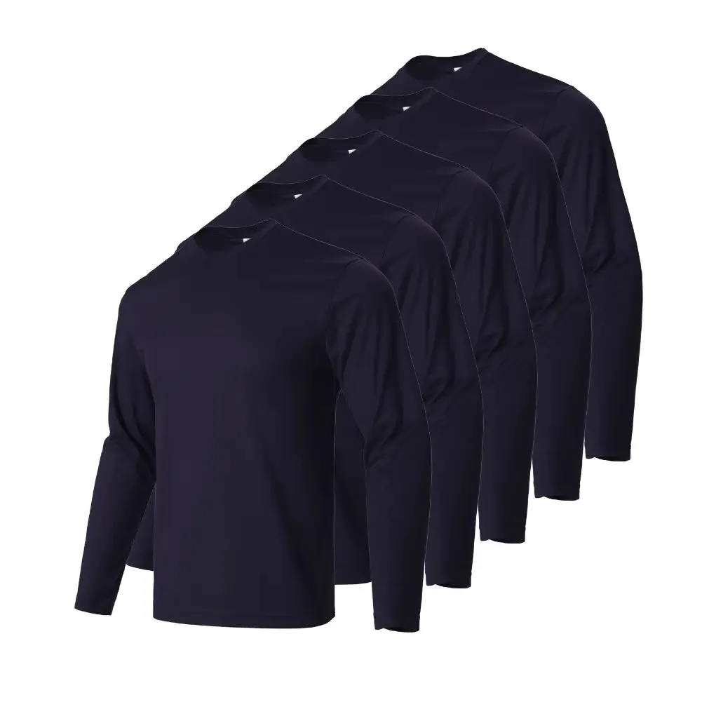 5 Pack Long Sleeve T-Shirts for Men