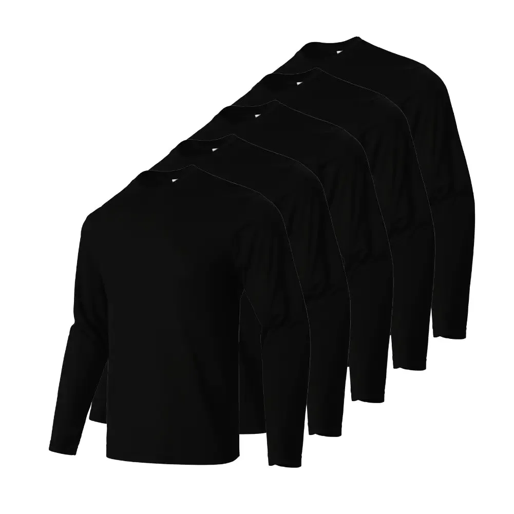 5 Pack Long Sleeve T-Shirts for Men