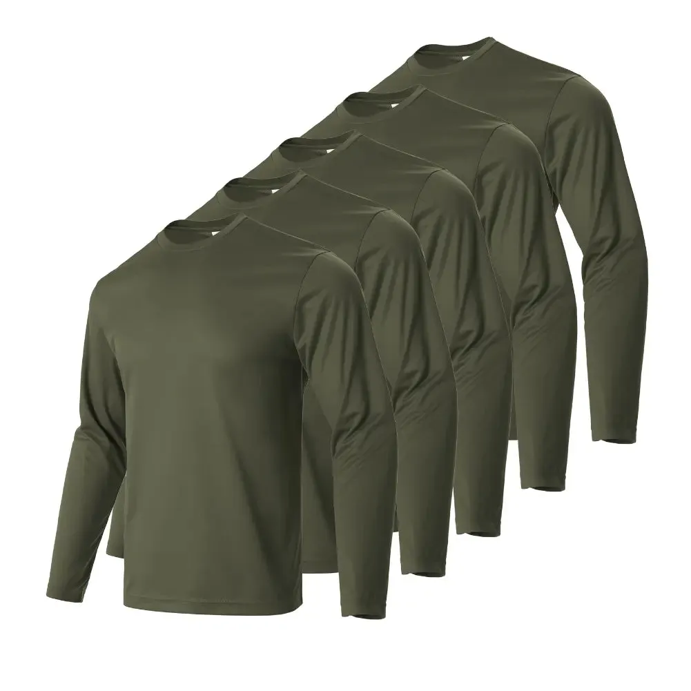 5 Pack Long Sleeve T-Shirts for Men