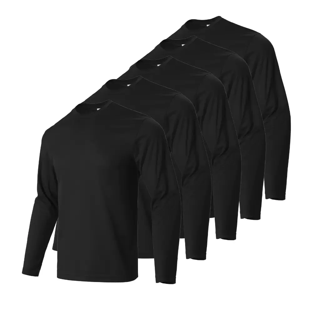 5 Pack Long Sleeve T-Shirts for Men