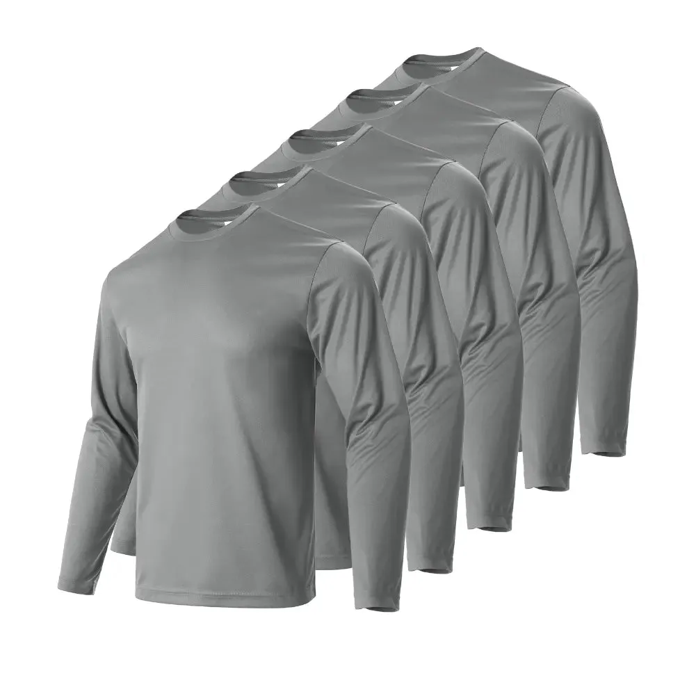 5 Pack Long Sleeve T-Shirts for Men