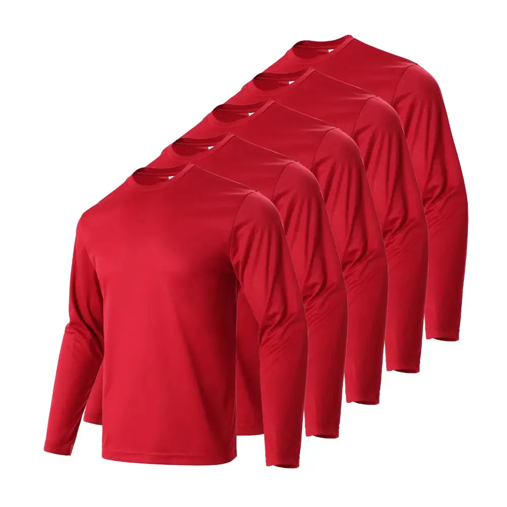 5 Pack Long Sleeve T-Shirts for Men