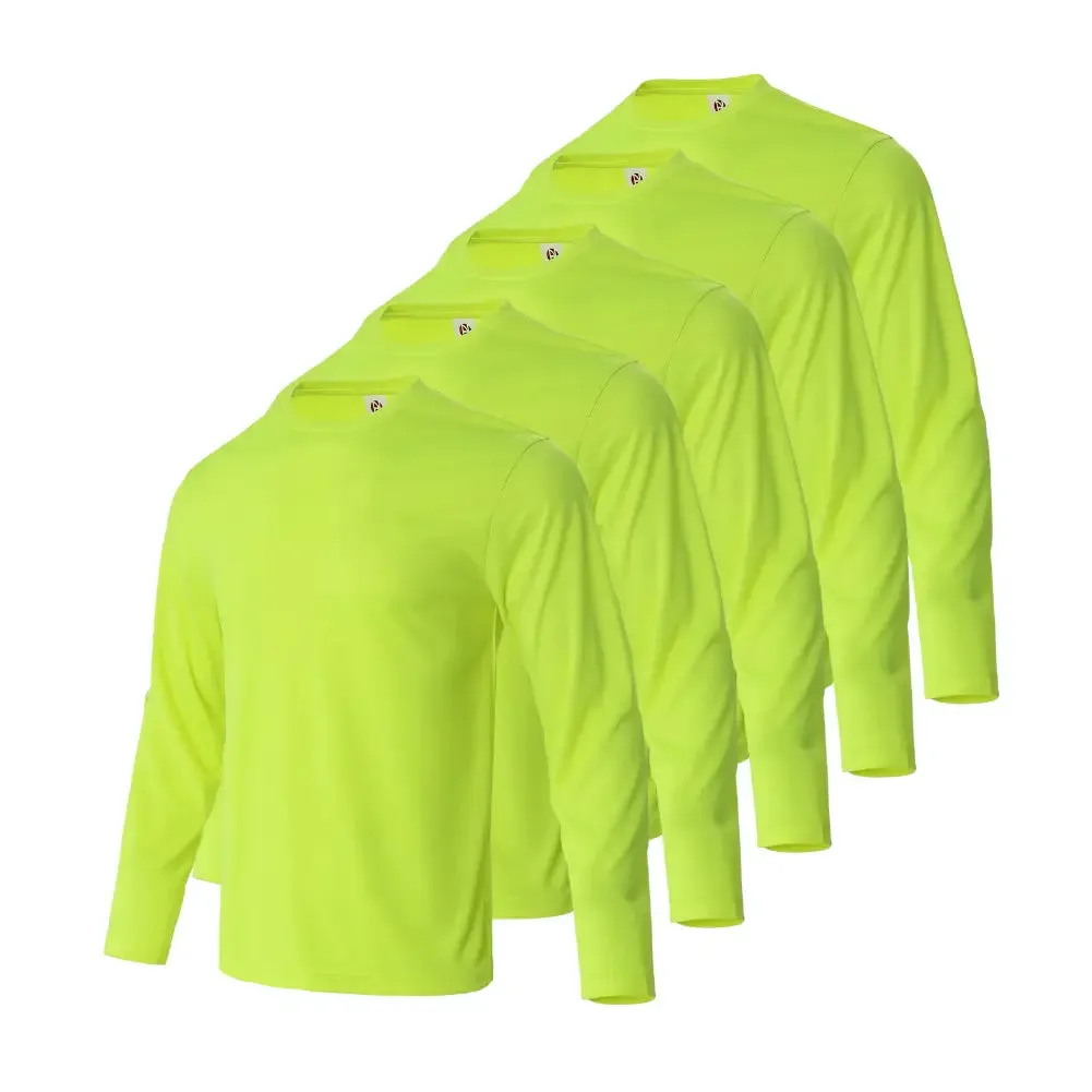 5 Pack Long Sleeve T-Shirts for Men