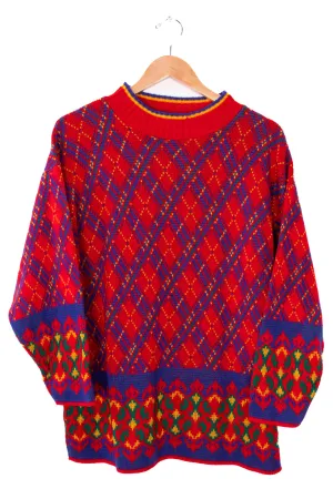 80s Colter Bay USA Red and Purple Sweater