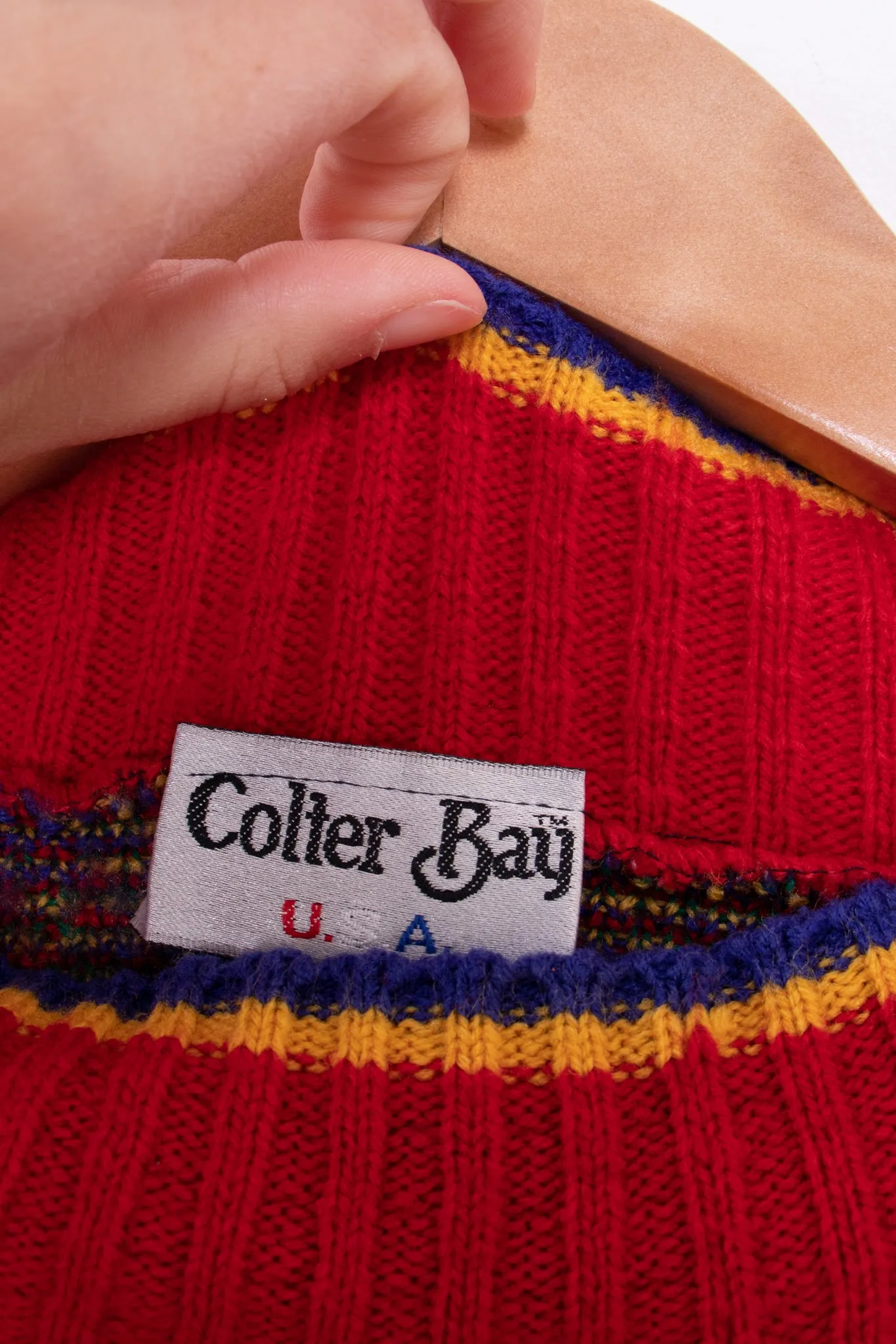 80s Colter Bay USA Red and Purple Sweater