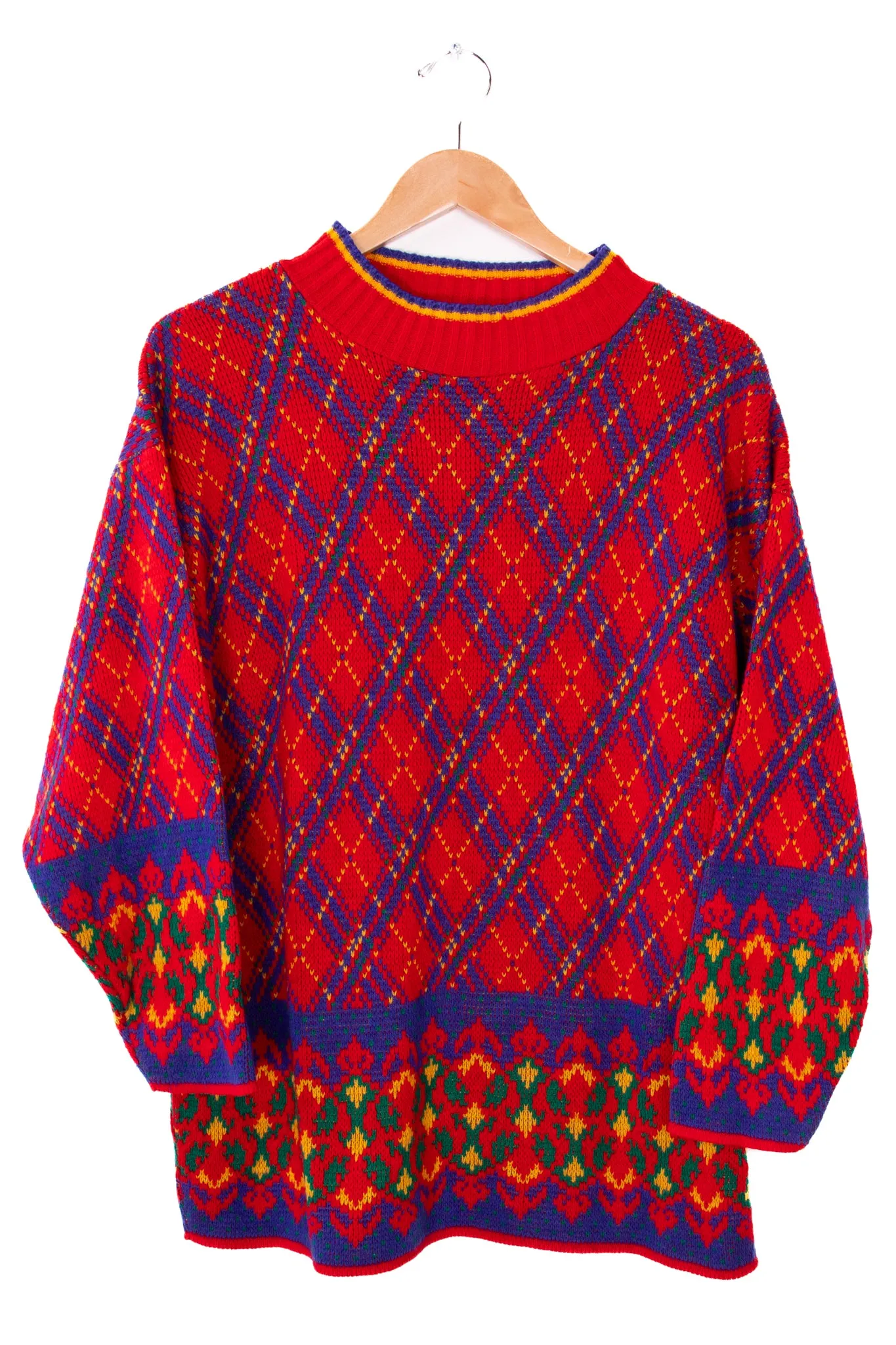 80s Colter Bay USA Red and Purple Sweater