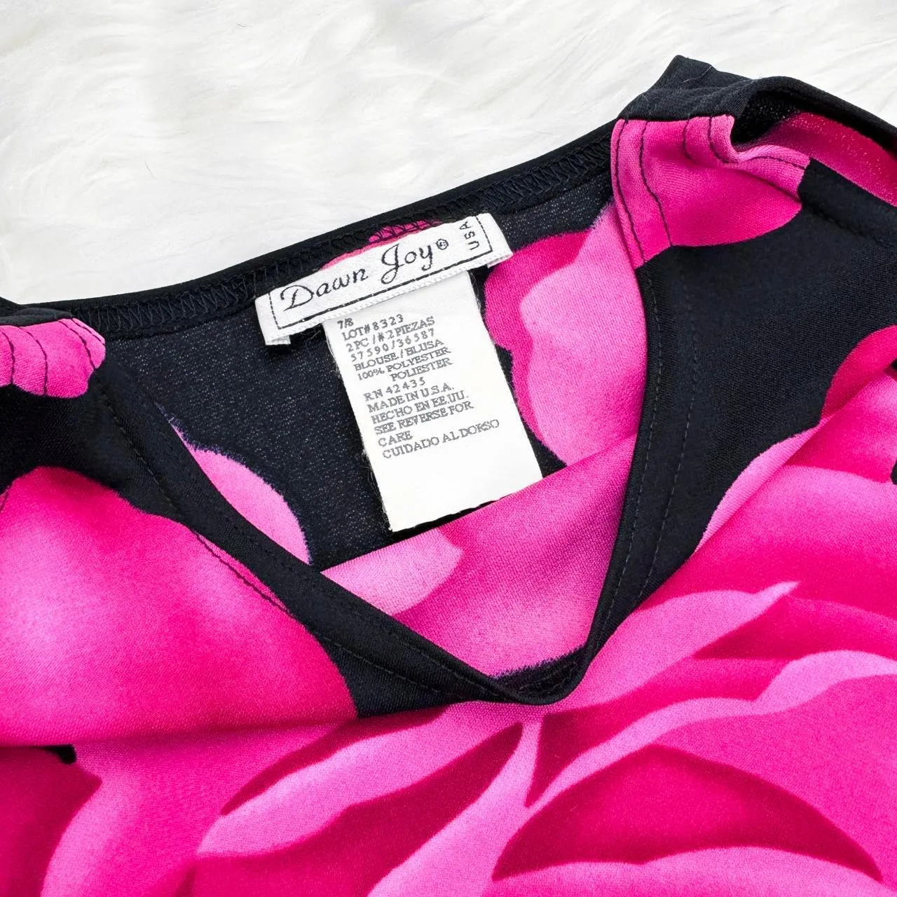 90s Slinky Rose Maxi Skirt Set (L)
