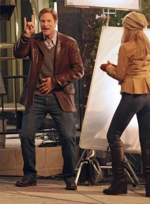 AARON ECKHART LOVE HAPPENS LEATHER TRENCH COAT