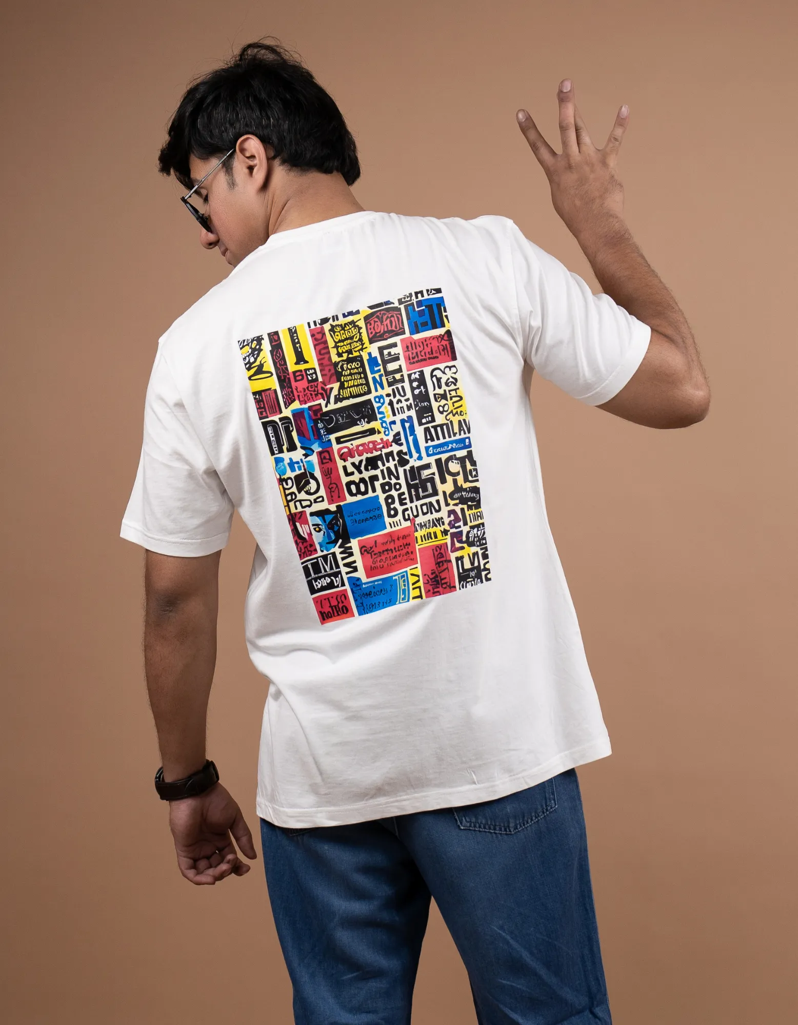 Abstract Typography Oversized T-shirt
