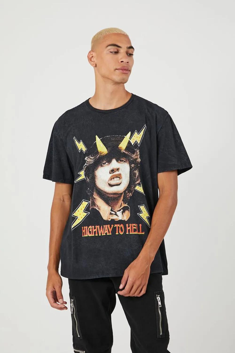ACDC Highway to Hell Forever 21 Graphic T-Shirt, Black