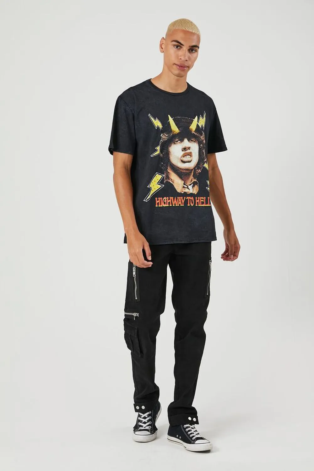 ACDC Highway to Hell Forever 21 Graphic T-Shirt, Black