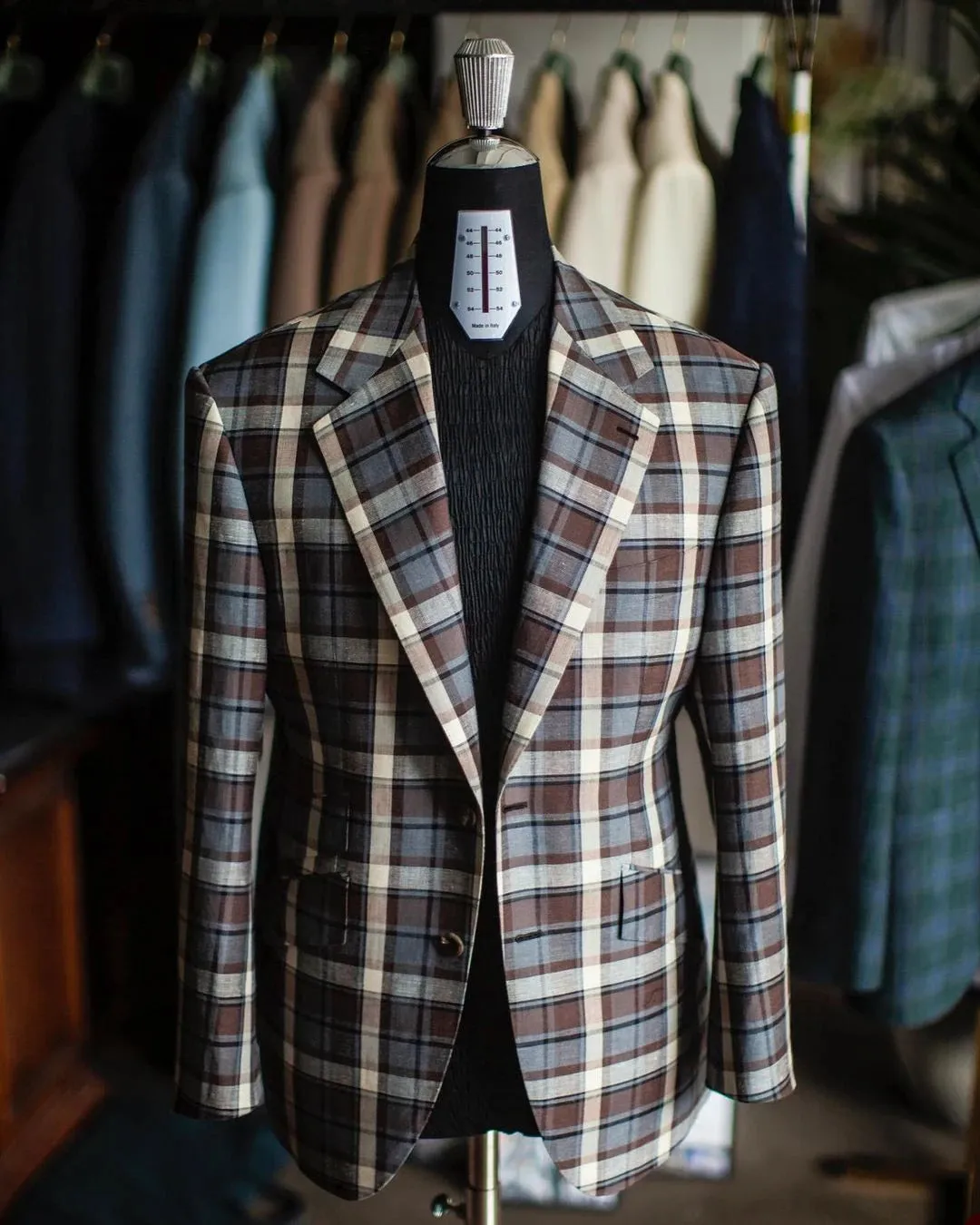 Aidase Luxury Plaid Men's Wedding Blazer Notch Lapel Jacket Double Breasted Tuxedos Business Party Slim Fit Groom Wear Only Coat