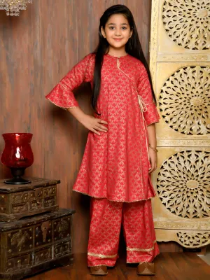 All Over Printed Angrakha Kurta with Sharara Set