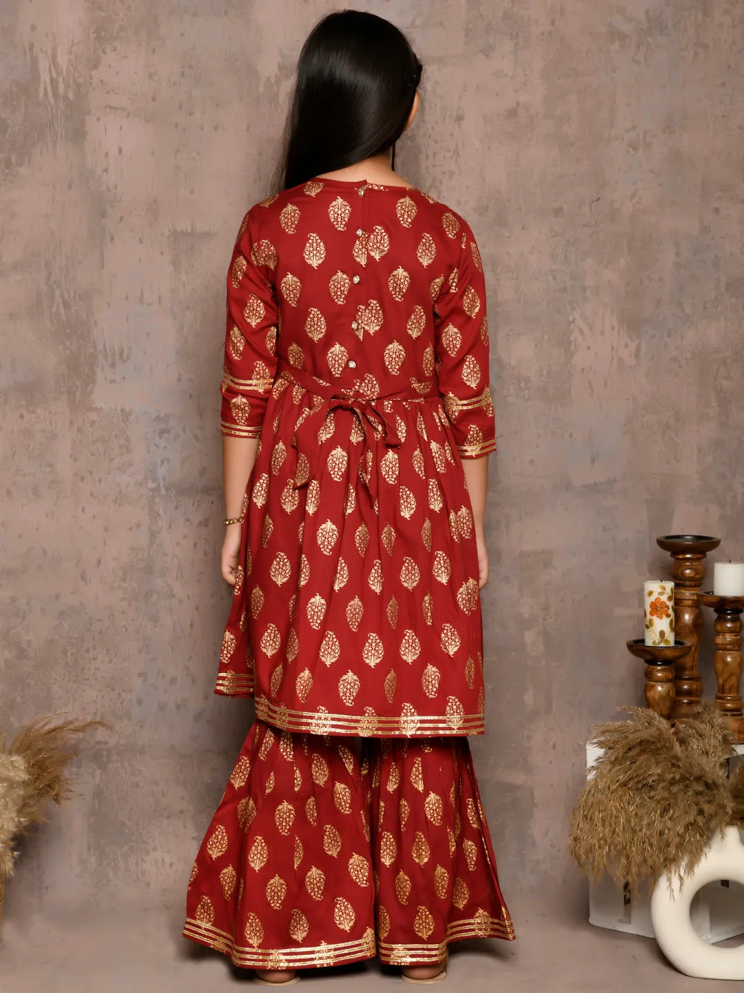 All Over Printed Kurta with Sharara Set
