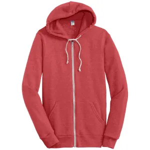 Alternative Apparel Men's True Red Rocky Eco-Fleece Full Zip Hoodie