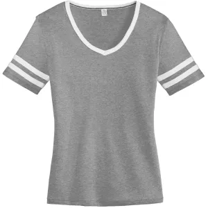 Alternative Apparel Women's Smoke/White Varsity Vintage 50/50 Tee