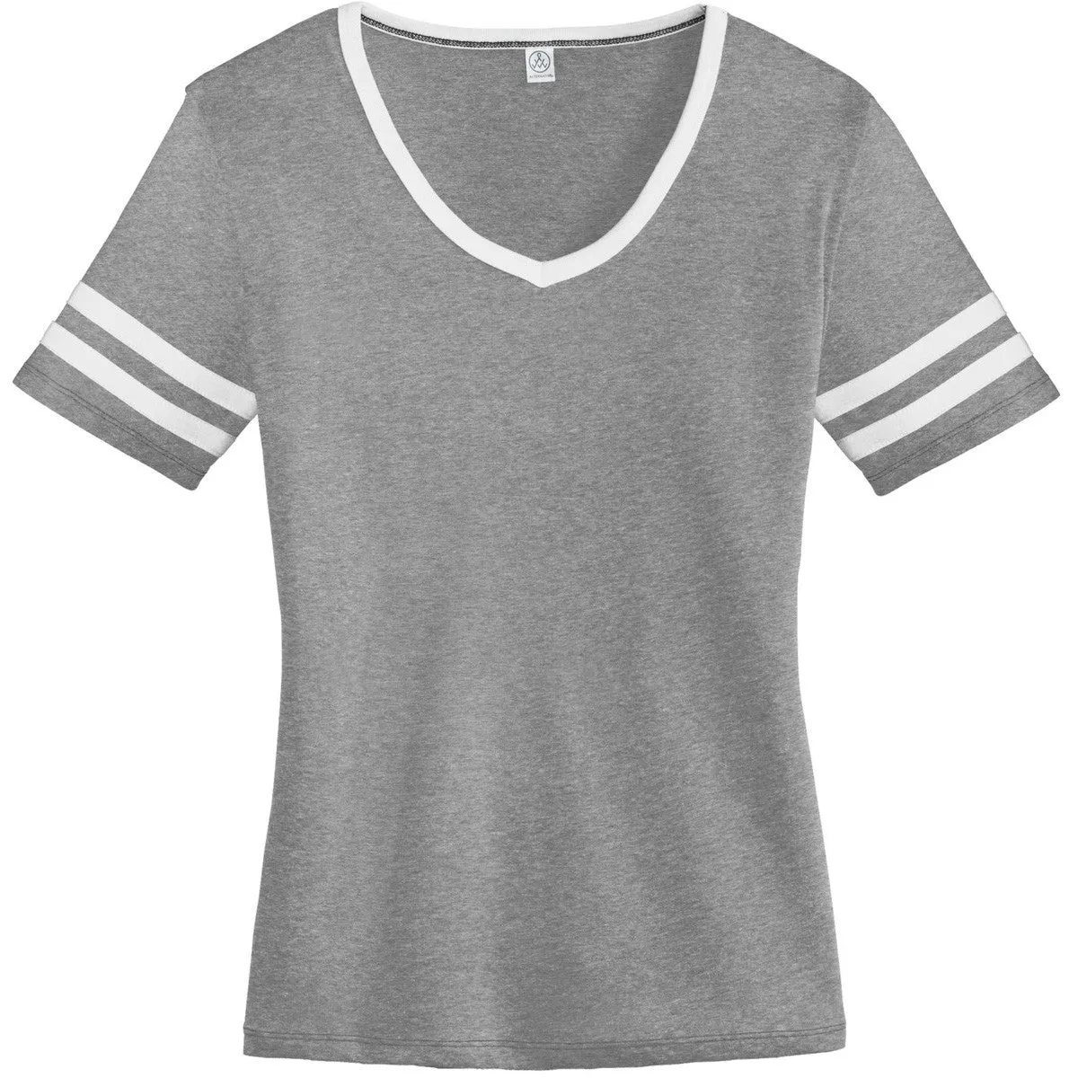 Alternative Apparel Women's Smoke/White Varsity Vintage 50/50 Tee