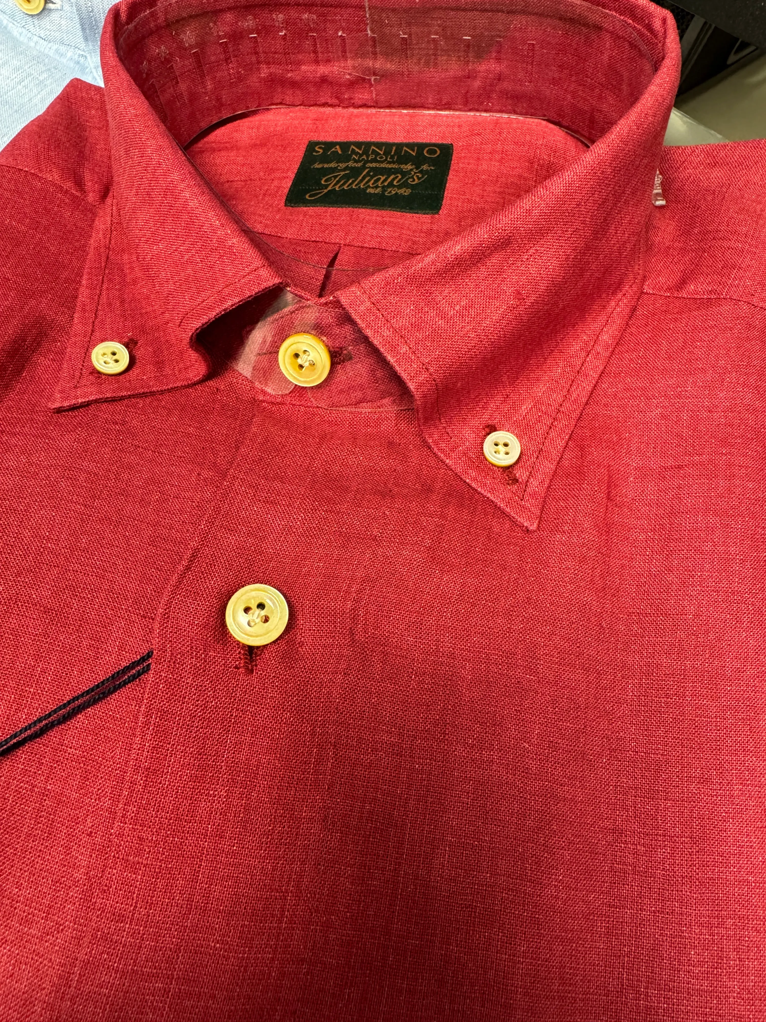 Alumo Red Linen Buttondown Shirt