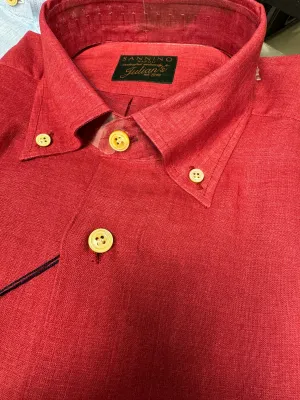 Alumo Red Linen Buttondown Shirt