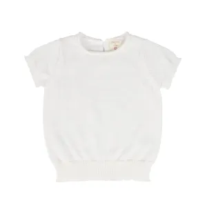 Analogie Knit Sweater Short Sleeve - White