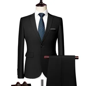 Angelo Ricci™ Elegant Business-Men Style One Button 2 Piece Suit