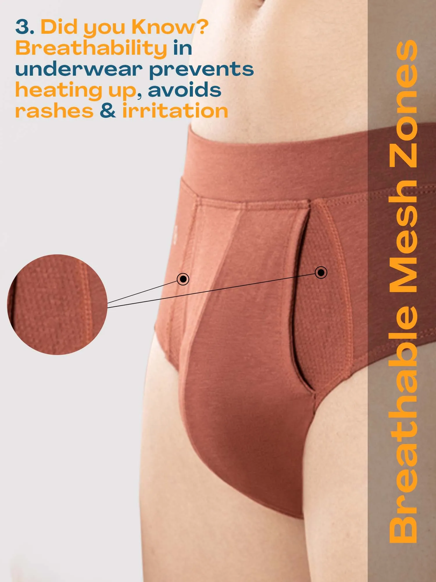 Anti Odor Cotton Tencel Cooling Brief - Copper