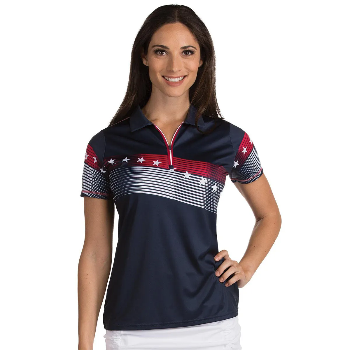 Antigua Women's Navy Patriot Polo