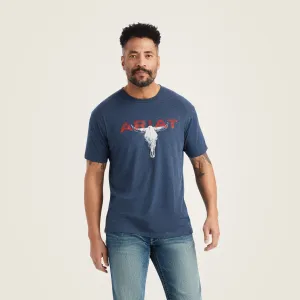 Ariat Men's Streak Skull T-Shirt, Navy Heather