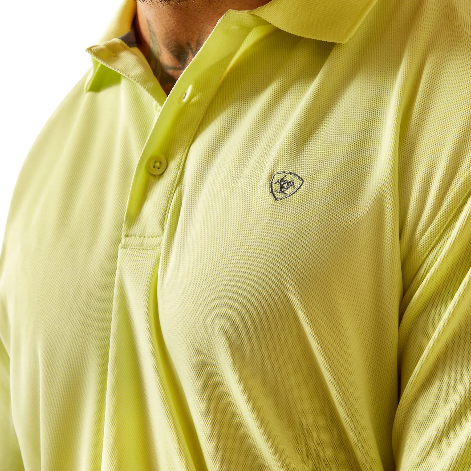 ARIAT TEK SHADOW LIME POLO SHORT SLEEVE SHIRT
