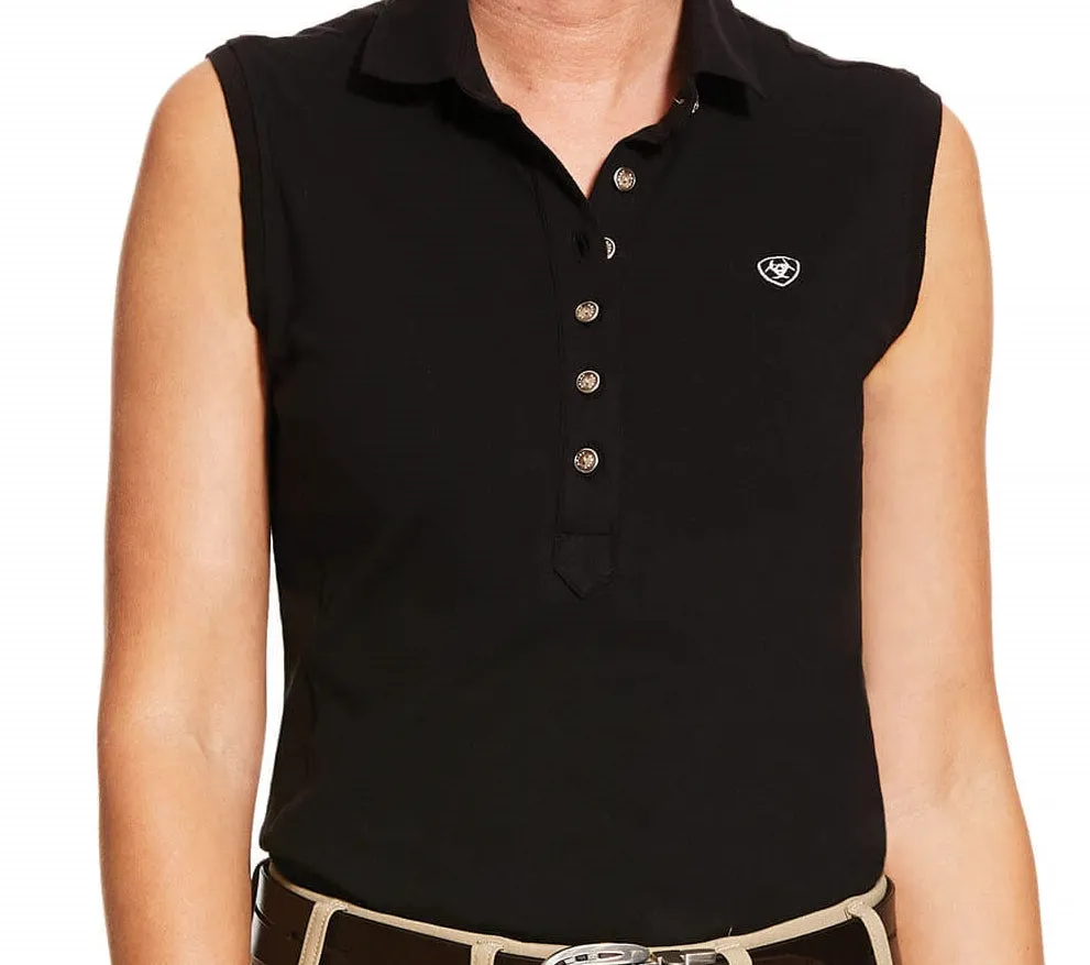 Ariat Women's Prix 2.0 Sleeveless Polo in Black