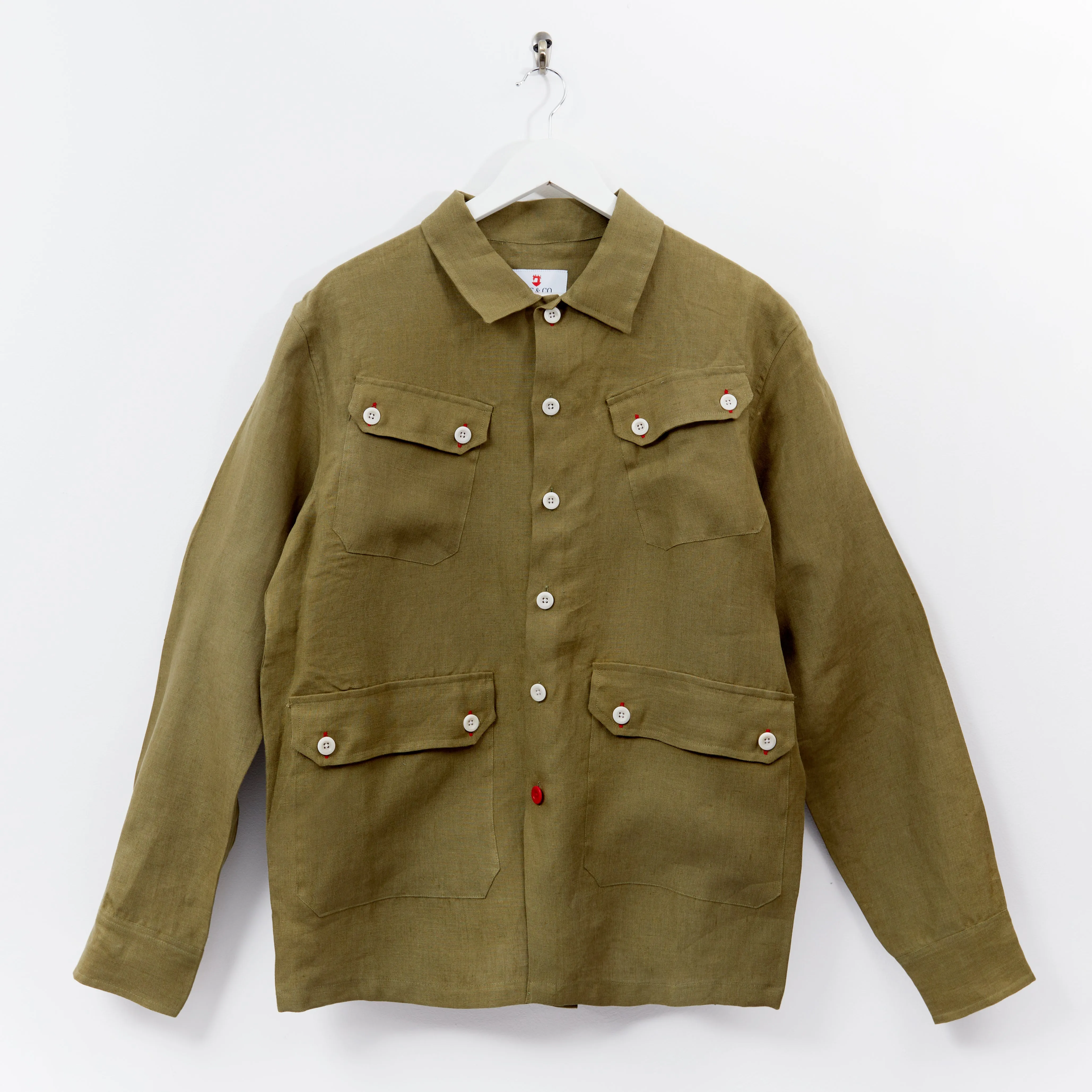Arkwright 33 Moss Linen Over Shirt