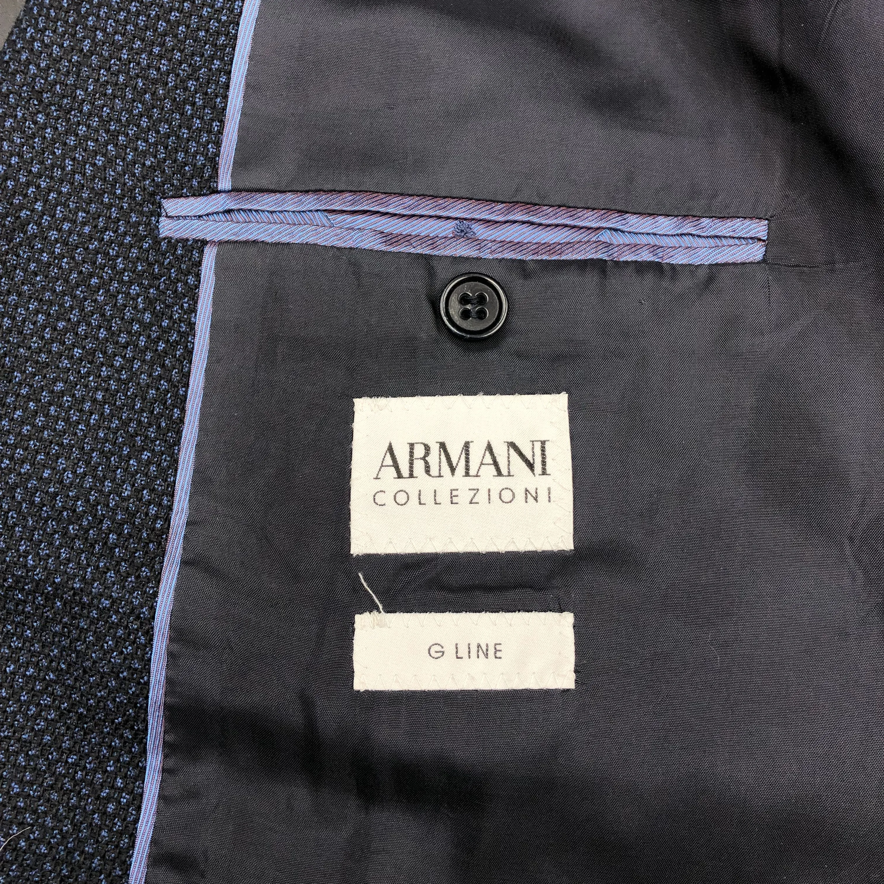 Armani Collezioni G-Line Men's Navy Blue Wool Blend Blazer/Jacket - Sz 44 ( COA)