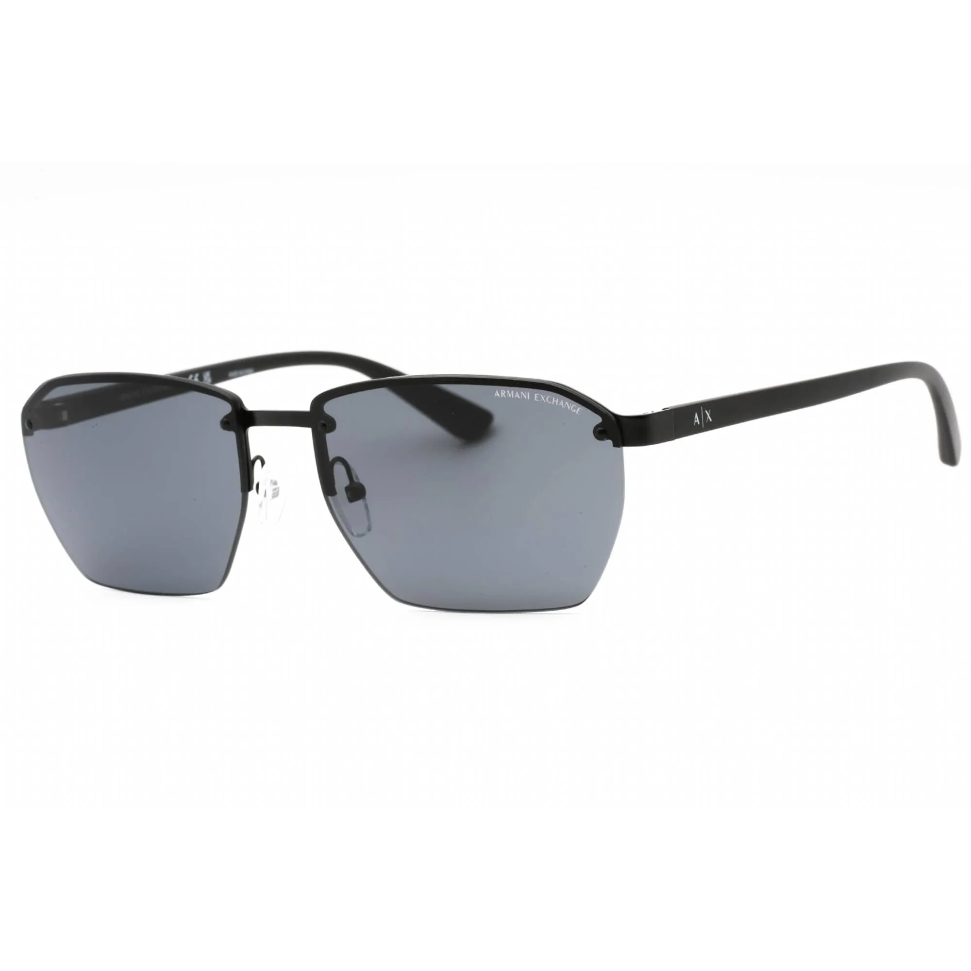 Armani Exchange Men's Sunglasses - Matte Black Pilot Half Rim Frame | 0AX2048S 600087