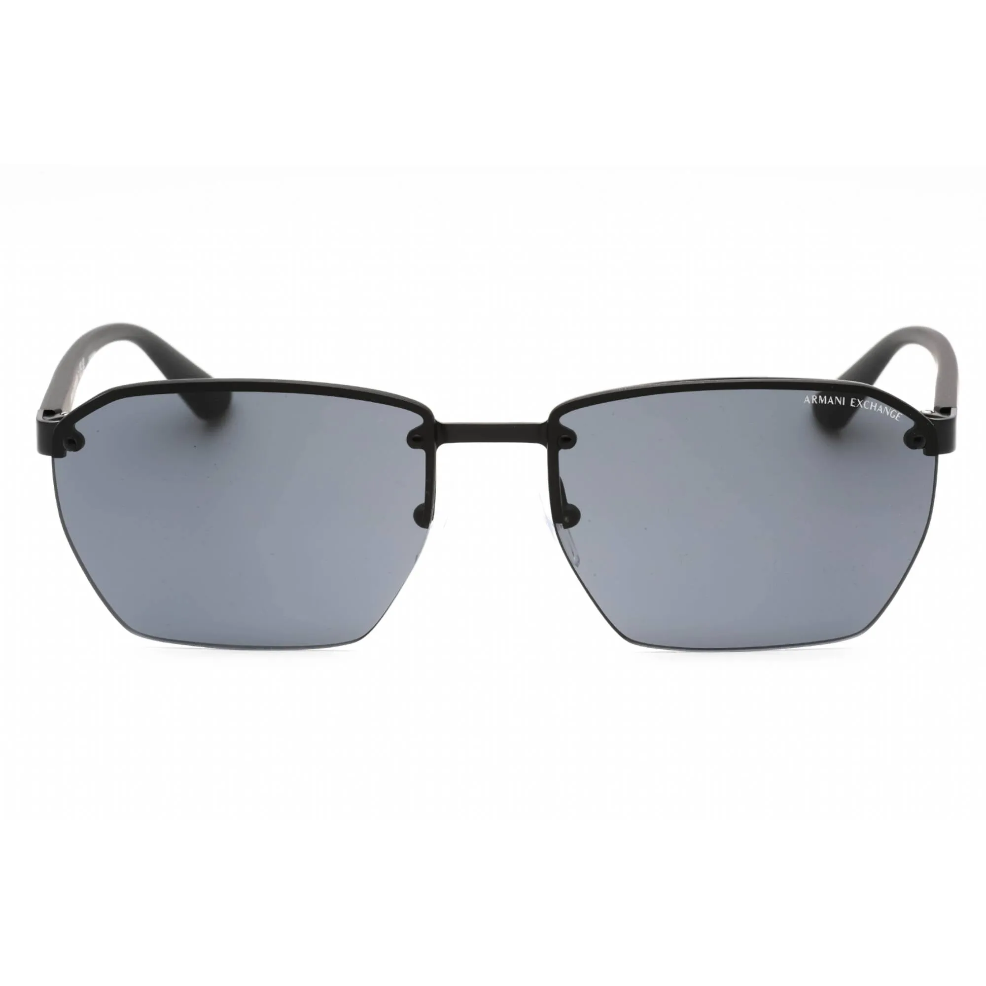 Armani Exchange Men's Sunglasses - Matte Black Pilot Half Rim Frame | 0AX2048S 600087