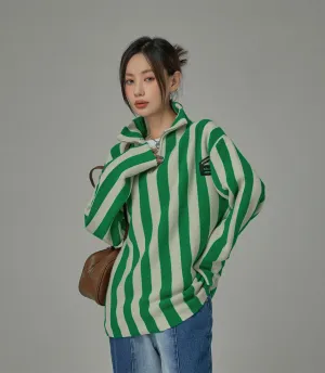 As You Know Half Zip-Up Knit Sweater