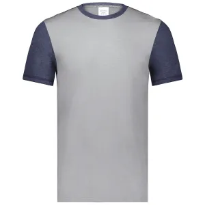 Augusta Sportswear Men's Grey Heather/Navy Heather Gameday Vintage Ringer Tee