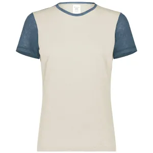 Augusta Sportswear Women's Birch/Storm Heather Gameday Vintage Ringer Tee