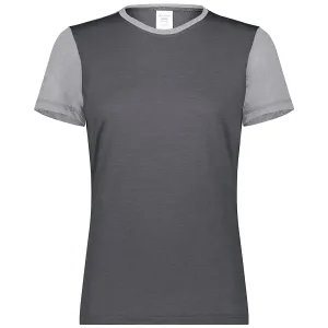 Augusta Sportswear Women's Carbon Heather/Grey Heather Gameday Vintage Ringer Tee