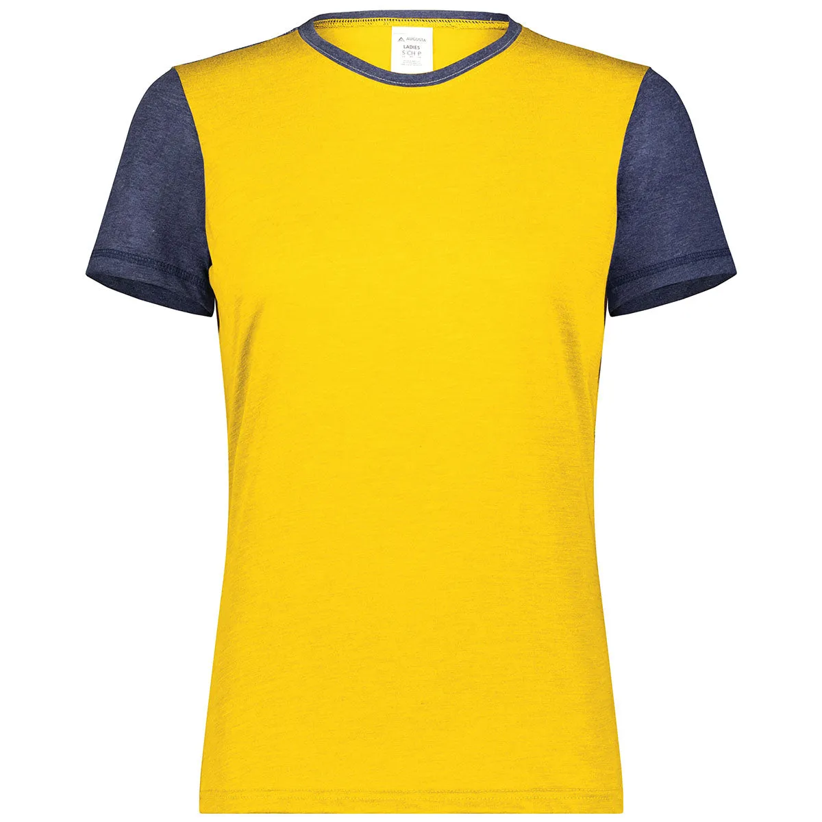Augusta Sportswear Women's Gold Heather/Navy Heather Gameday Vintage Ringer Tee
