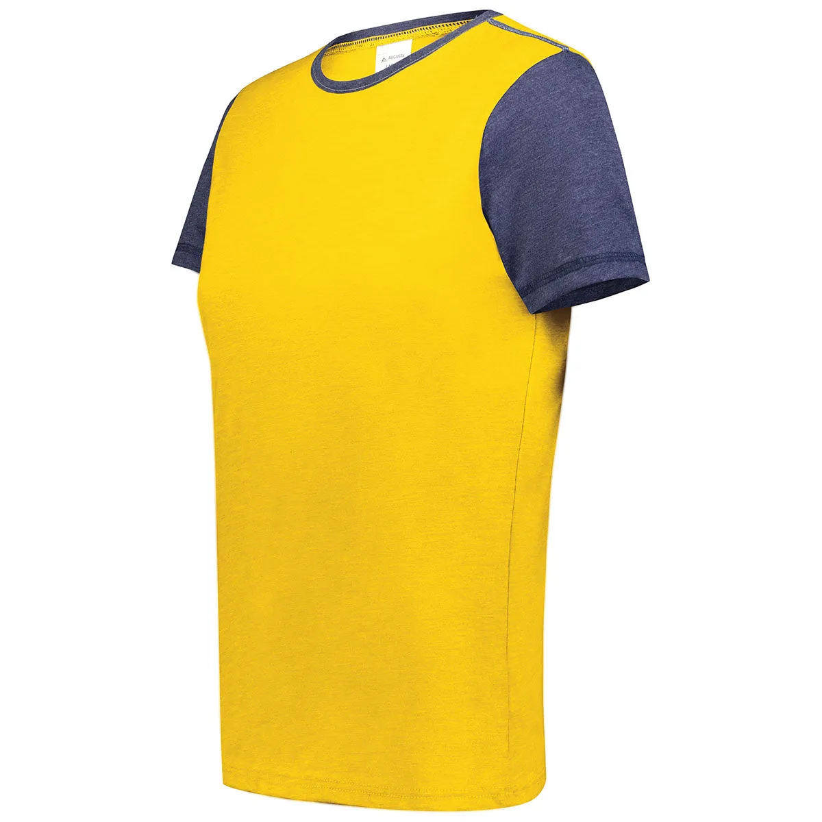 Augusta Sportswear Women's Gold Heather/Navy Heather Gameday Vintage Ringer Tee
