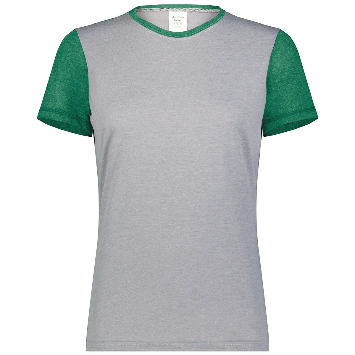 Augusta Sportswear Women's Grey Heather/Kelly Heather Gameday Vintage Ringer Tee