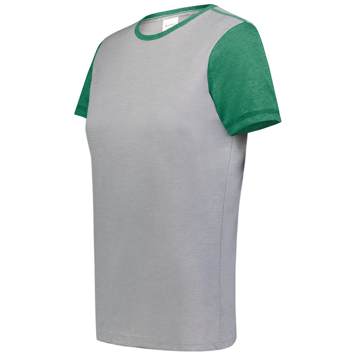 Augusta Sportswear Women's Grey Heather/Kelly Heather Gameday Vintage Ringer Tee