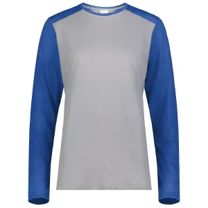 Augusta Sportswear Women's Grey Heather/Royal Heather Gameday Vintage Long Sleeve Tee