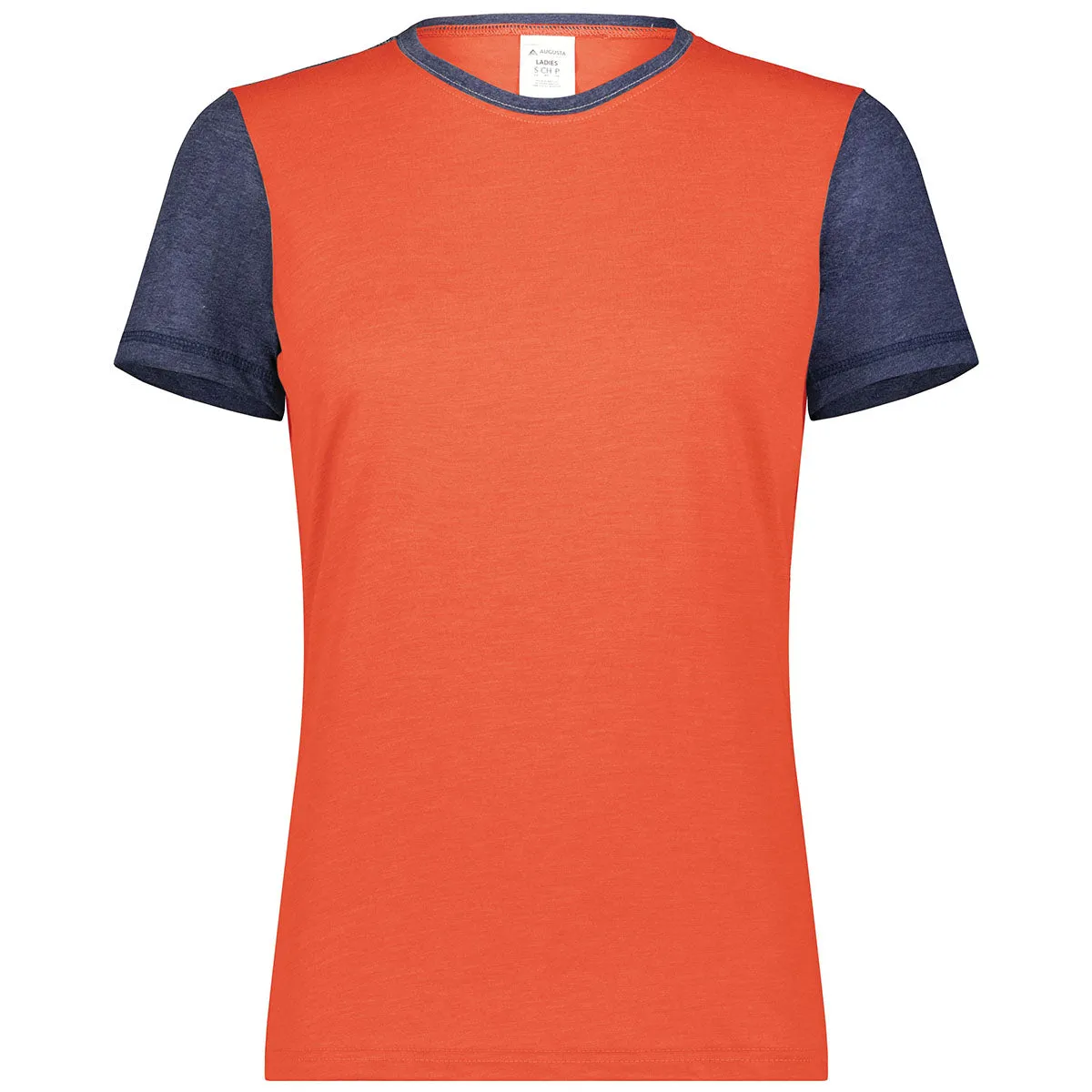 Augusta Sportswear Women's Orange Heather/Navy Heather Gameday Vintage Ringer Tee