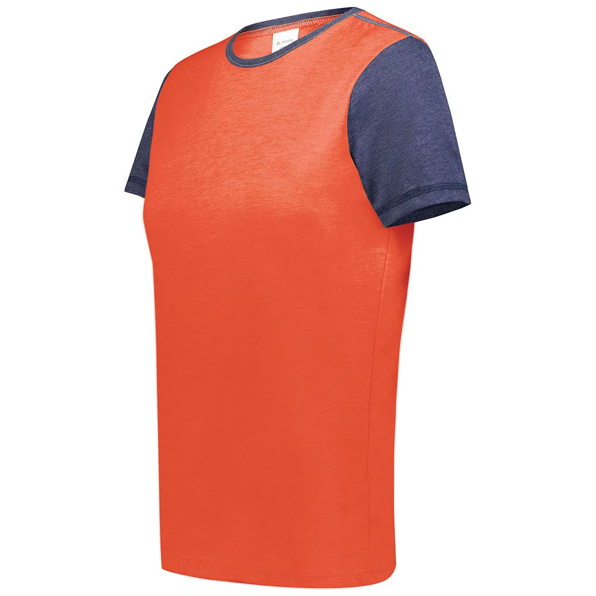 Augusta Sportswear Women's Orange Heather/Navy Heather Gameday Vintage Ringer Tee