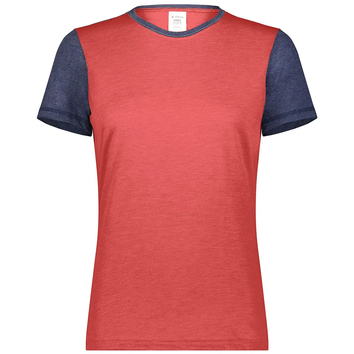 Augusta Sportswear Women's Scarlet Heather/Navy Heather Gameday Vintage Ringer Tee